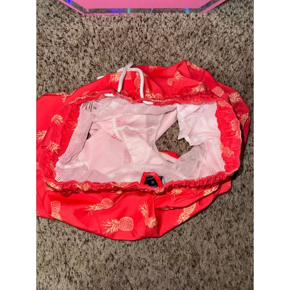 US Apparel Mens Pineapple Print Swim Trunks‎ Shorts Size Medium Drawstring Waist